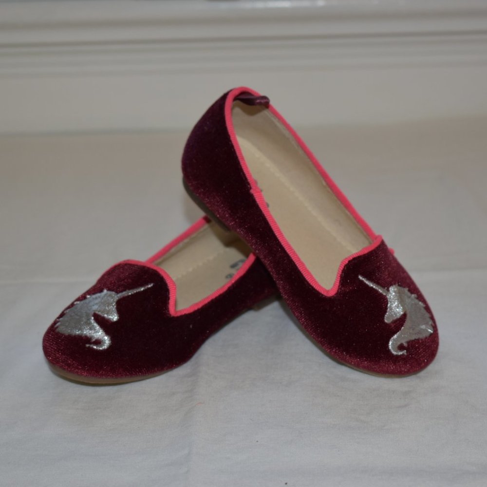 Gap Toddler Unicorn Velvet Flats Size 6